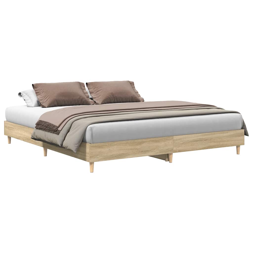 Sengeramme Uten Madrass Sonoma Eik 180X200 Cm Konstruert Tre