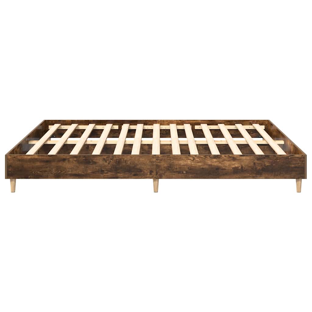 Sengeramme Uten Madrass Røkt Eik 180X200 Cm Konstruert Tre