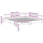 Sengeramme Uten Madrass Røkt Eik 180X200 Cm Konstruert Tre
