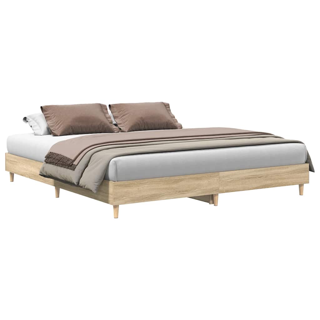 Sengeramme Uten Madrass Sonoma Eik 160X200 Cm Konstruert Tre