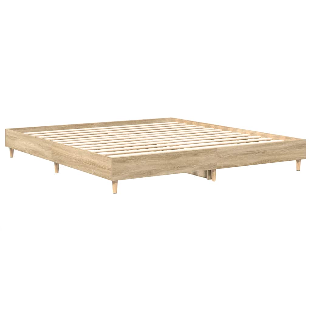 Sengeramme Uten Madrass Sonoma Eik 160X200 Cm Konstruert Tre