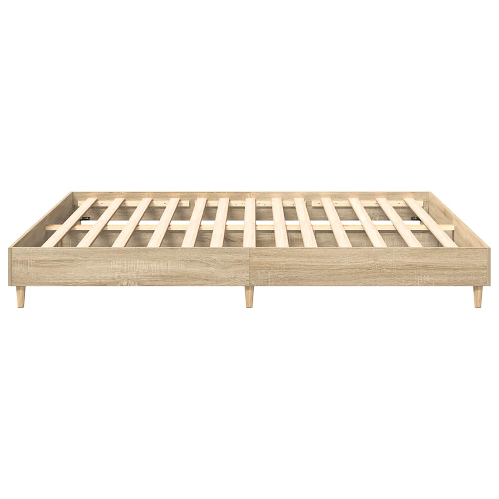 Sengeramme Uten Madrass Sonoma Eik 160X200 Cm Konstruert Tre