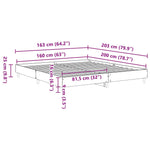 Sengeramme Uten Madrass Sonoma Eik 160X200 Cm Konstruert Tre
