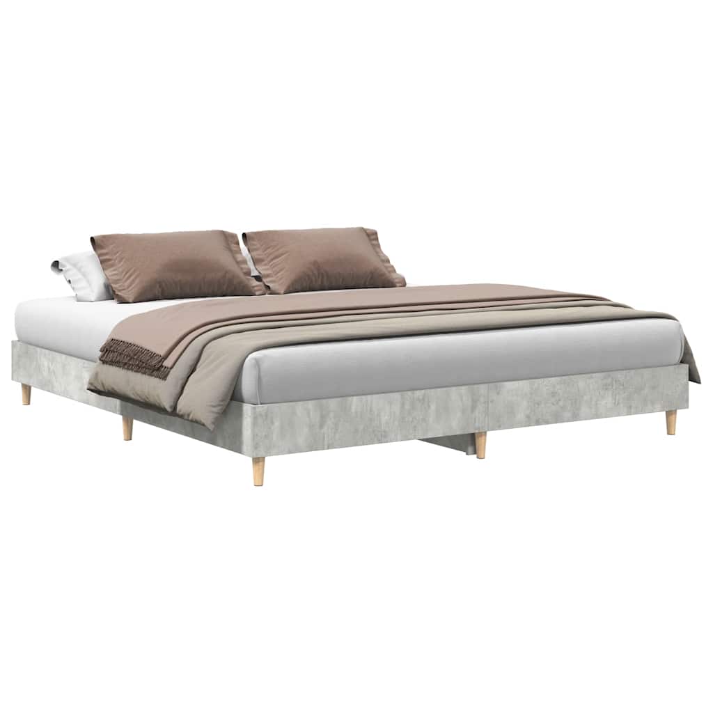 Sengeramme Uten Madrass Betonggrå 160X200 Cm Konstruert Tre