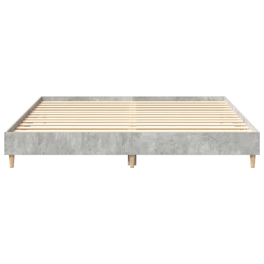 Sengeramme Uten Madrass Betonggrå 160X200 Cm Konstruert Tre