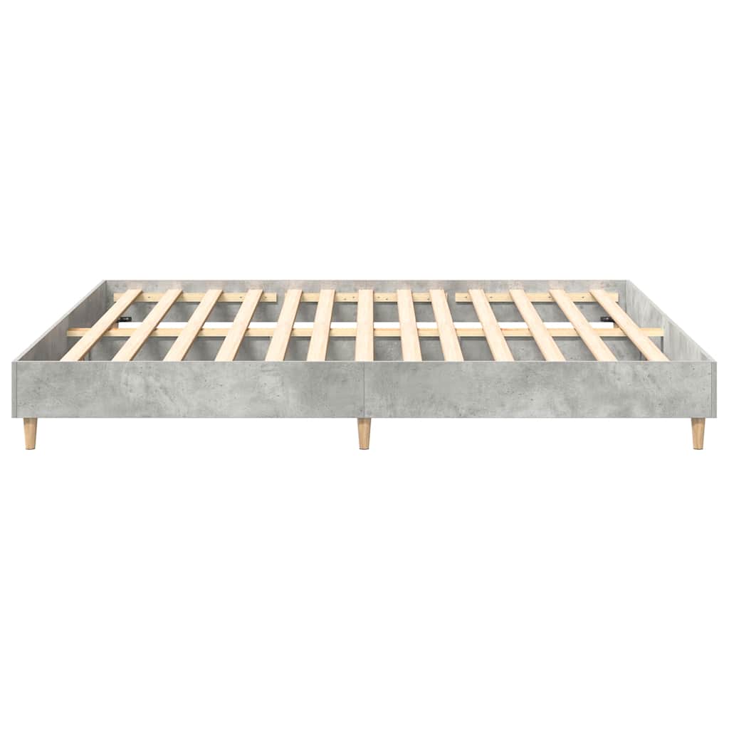 Sengeramme Uten Madrass Betonggrå 160X200 Cm Konstruert Tre