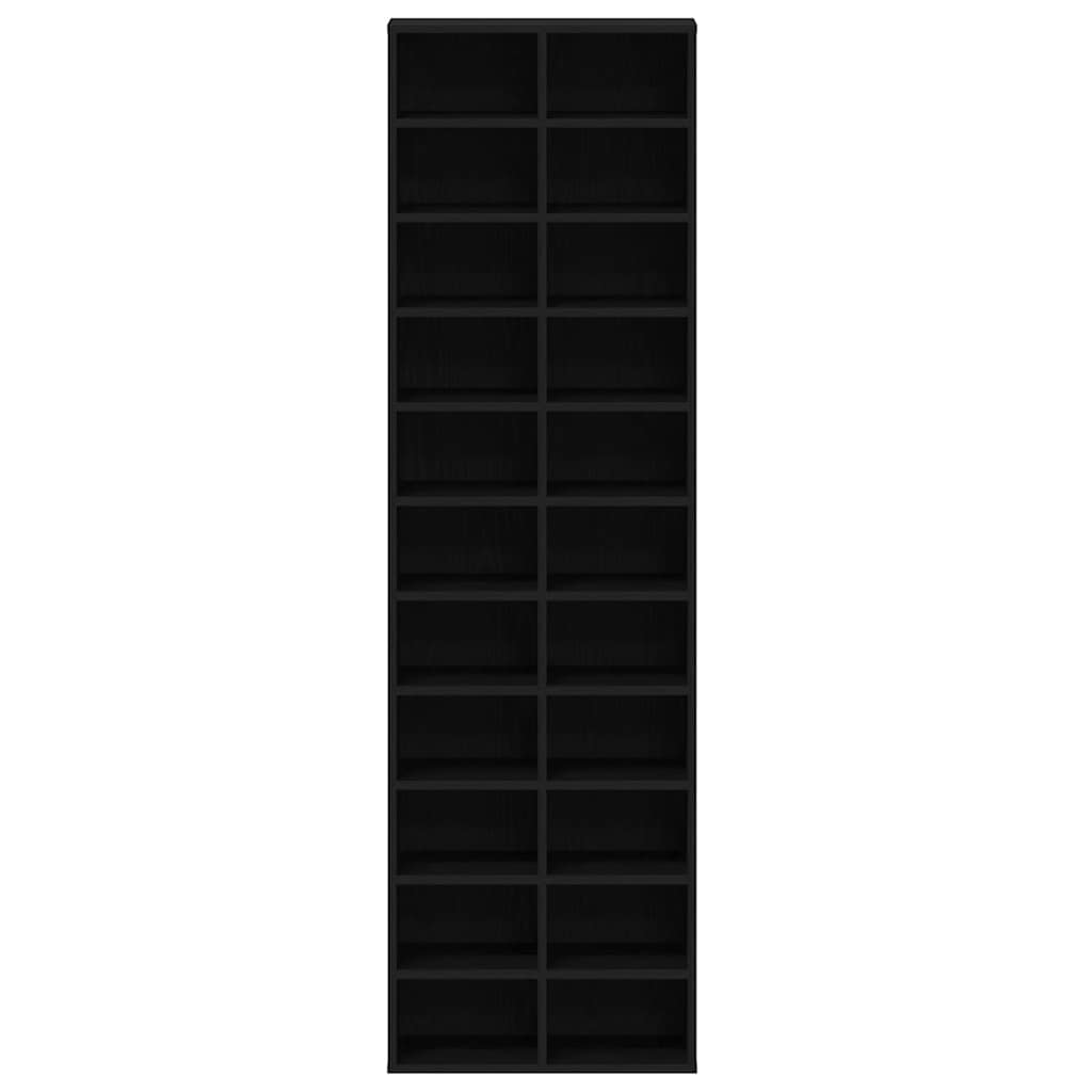 Skohylle Svart Eik 54X34X183 Cm Konstruert Tre