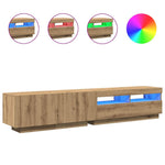 Tv-Benk Med Led-Lys Artisan Eik 200X35X40 Cm Konstruert Tre