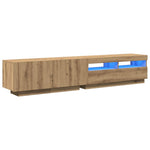 Tv-Benk Med Led-Lys Artisan Eik 200X35X40 Cm Konstruert Tre