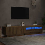 Tv-Benk Med Led-Lys Artisan Eik 200X35X40 Cm Konstruert Tre