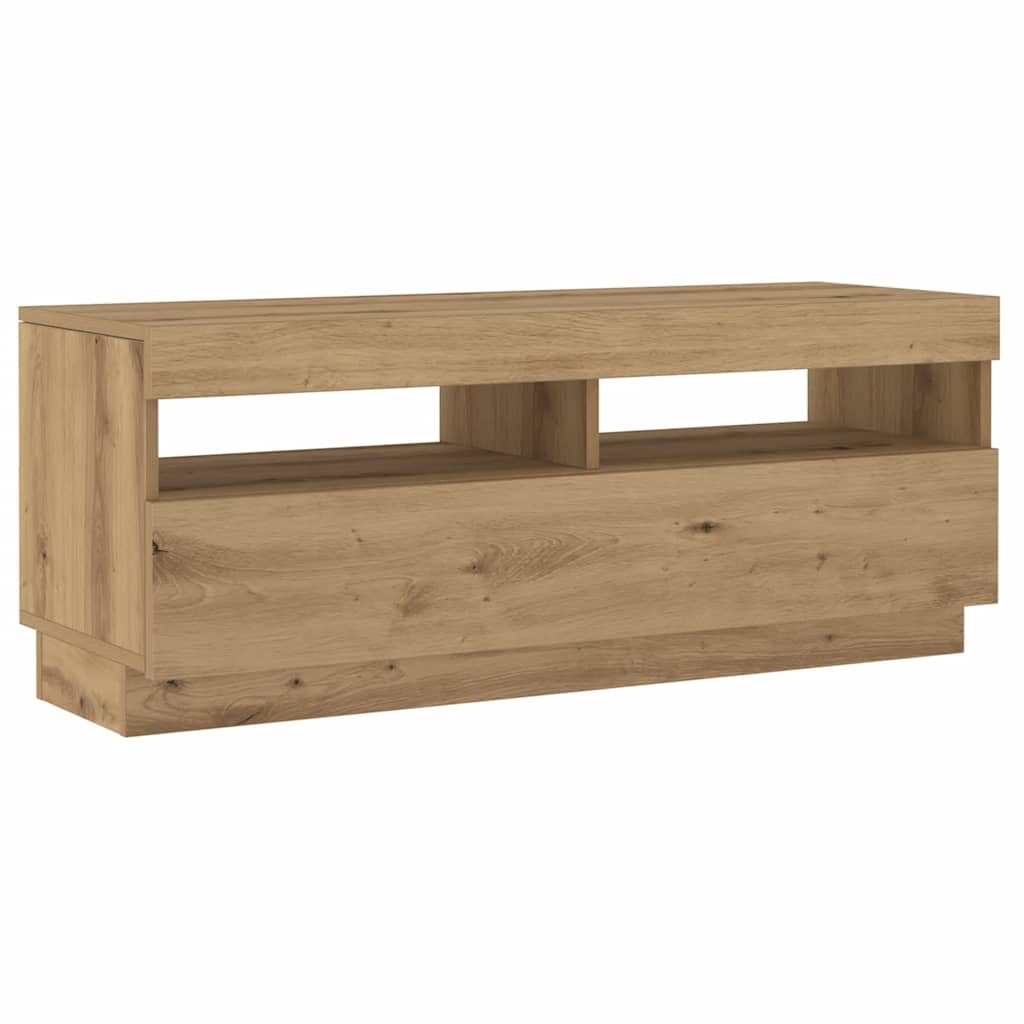 Tv-Benk Med Led-Lys Artisan Eik 200X35X40 Cm Konstruert Tre
