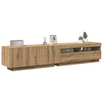 Tv-Benk Med Led-Lys Artisan Eik 200X35X40 Cm Konstruert Tre