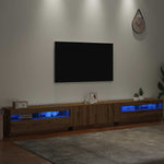 Tv-Benk Med Led-Lys Artisan Eik 300X35X40 Cm Konstruert Tre