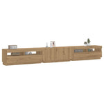 Tv-Benk Med Led-Lys Artisan Eik 300X35X40 Cm Konstruert Tre