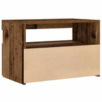 Nattbord Med Led-Lys Gammelt Tre 60X35X40 Cm Konstruert Tre