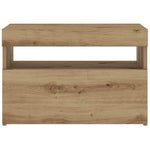 Nattbord Med Led-Lys Artisan Eik 60X35X40 Cm Konstruert Tre