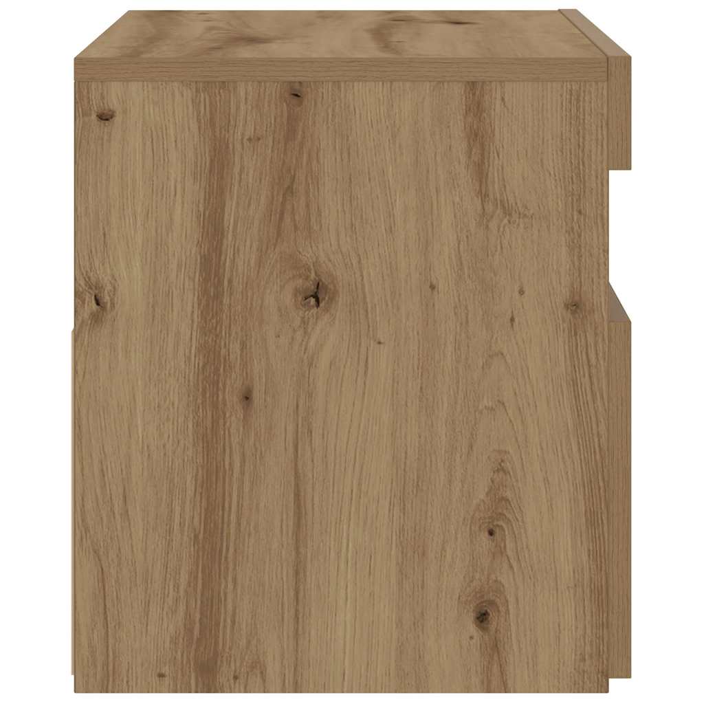 Nattbord Med Led-Lys Artisan Eik 60X35X40 Cm Konstruert Tre