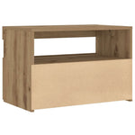 Nattbord Med Led-Lys Artisan Eik 60X35X40 Cm Konstruert Tre