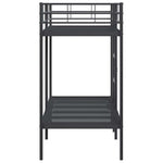 Køyeseng Uten Madrass Svart 75X190 Cm Stål