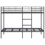 Køyeseng Uten Madrass Svart 90X200 Cm Stål
