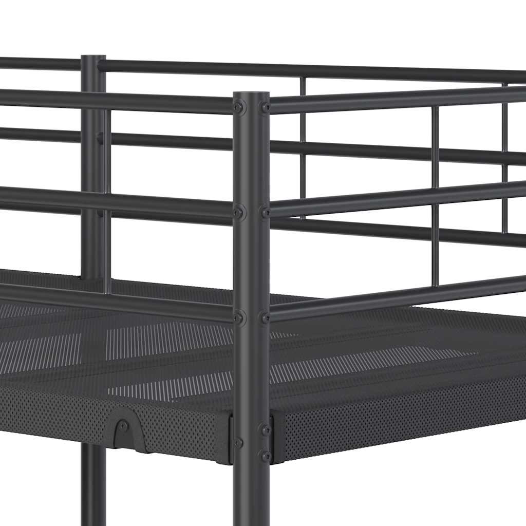 Køyeseng Uten Madrass Svart 90X200 Cm Stål