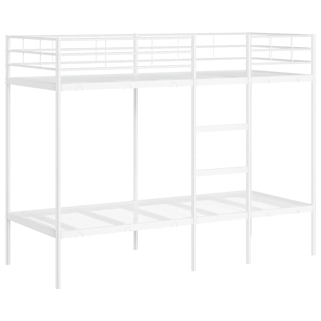 Køyeseng Uten Madrass Hvit 80X200 Cm Stål