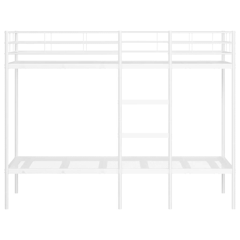 Køyeseng Uten Madrass Hvit 80X200 Cm Stål