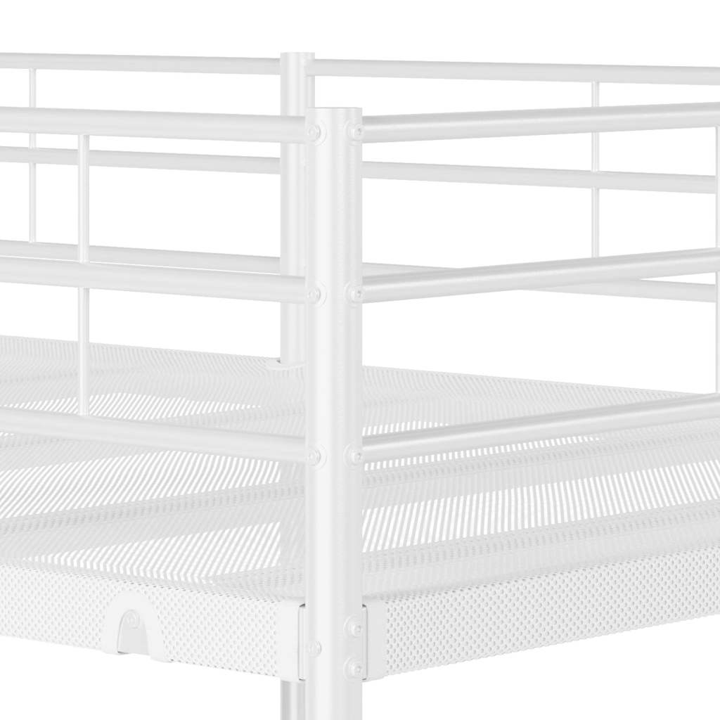 Køyeseng Uten Madrass Hvit 80X200 Cm Stål