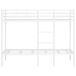 Køyeseng Uten Madrass Hvit 90X200 Cm Stål