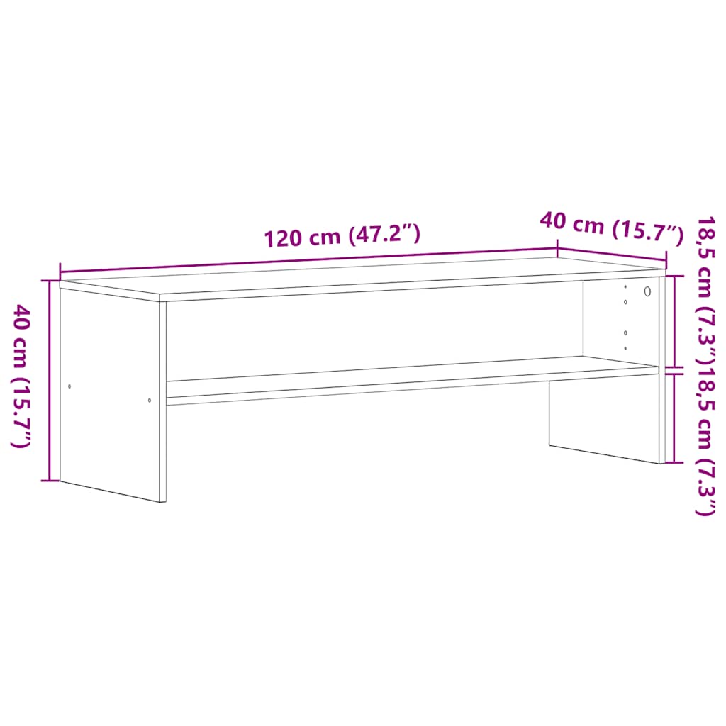 Tv-Benk Svart Eik 120X40X40 Cm Sponplate