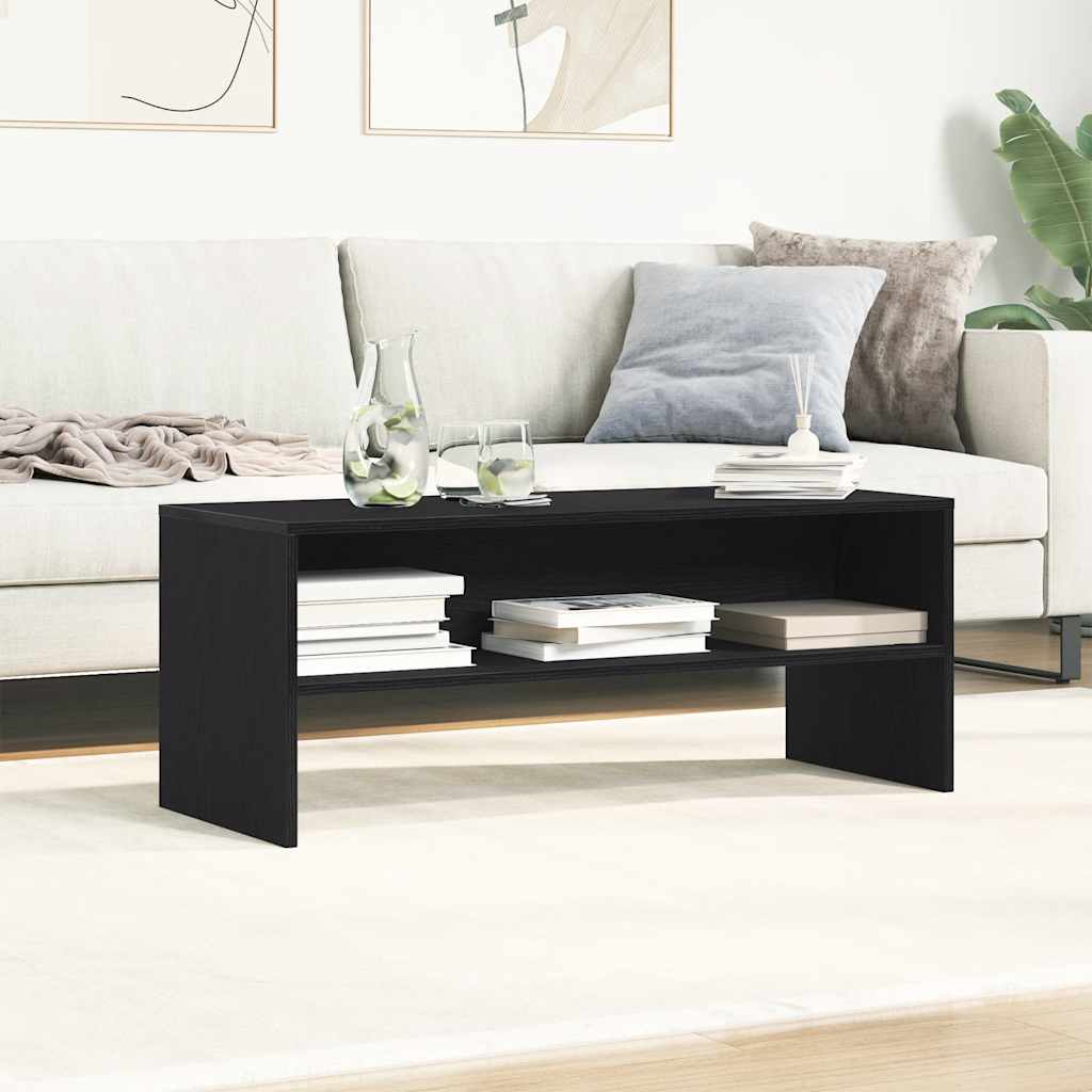 Tv-Benk Svart Eik 100X40X40 Cm Konstruert Tre
