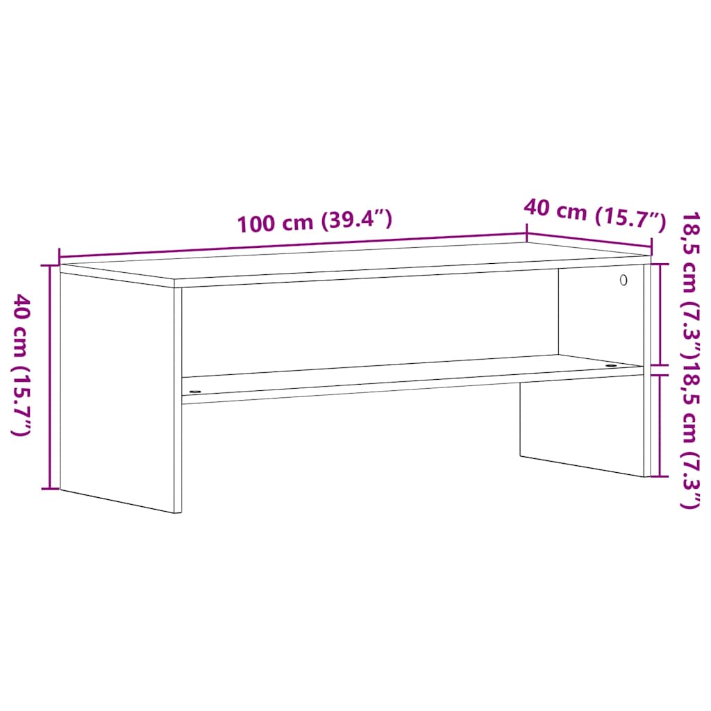 Tv-Benk Svart Eik 100X40X40 Cm Konstruert Tre
