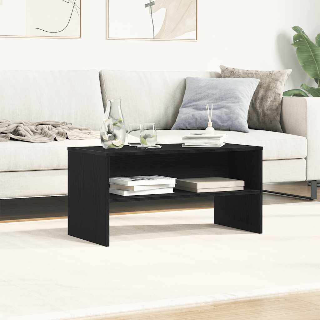 Tv-Benk Svart Eik 80X40X40 Cm Konstruert Tre