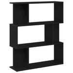 Bokhylle Svart Eik 80X24X96 Cm Konstruert Tre