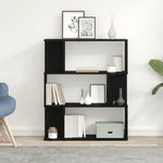 Bokhylle Svart Eik 80X24X96 Cm Konstruert Tre