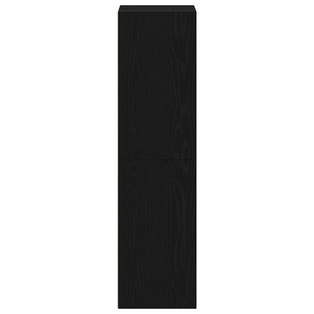 Bokhylle Svart Eik 36X30X114 Cm Konstruert Tre