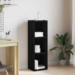 Bokhylle Svart Eik 36X30X114 Cm Konstruert Tre