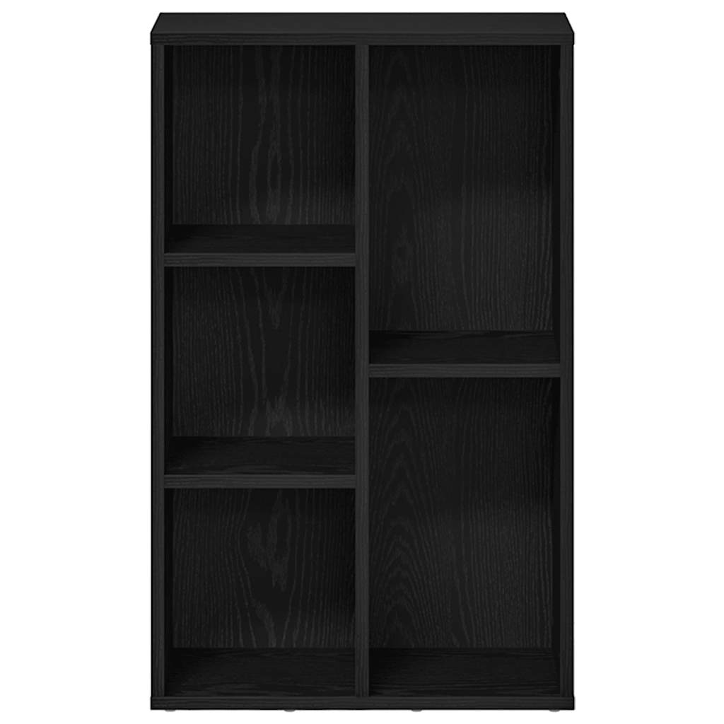 Bokhylle Svart Eik 50X25X80 Cm Konstruert Tre