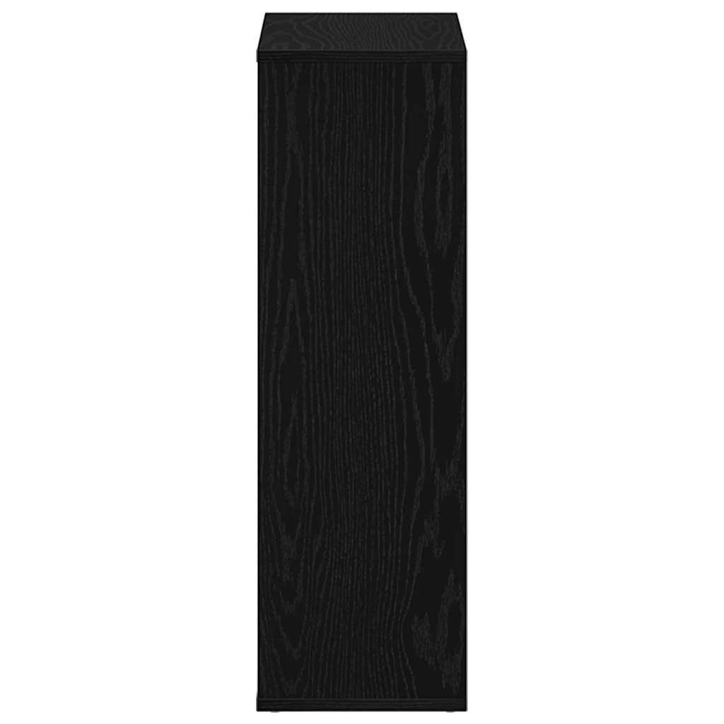 Bokhylle Svart Eik 50X25X80 Cm Konstruert Tre