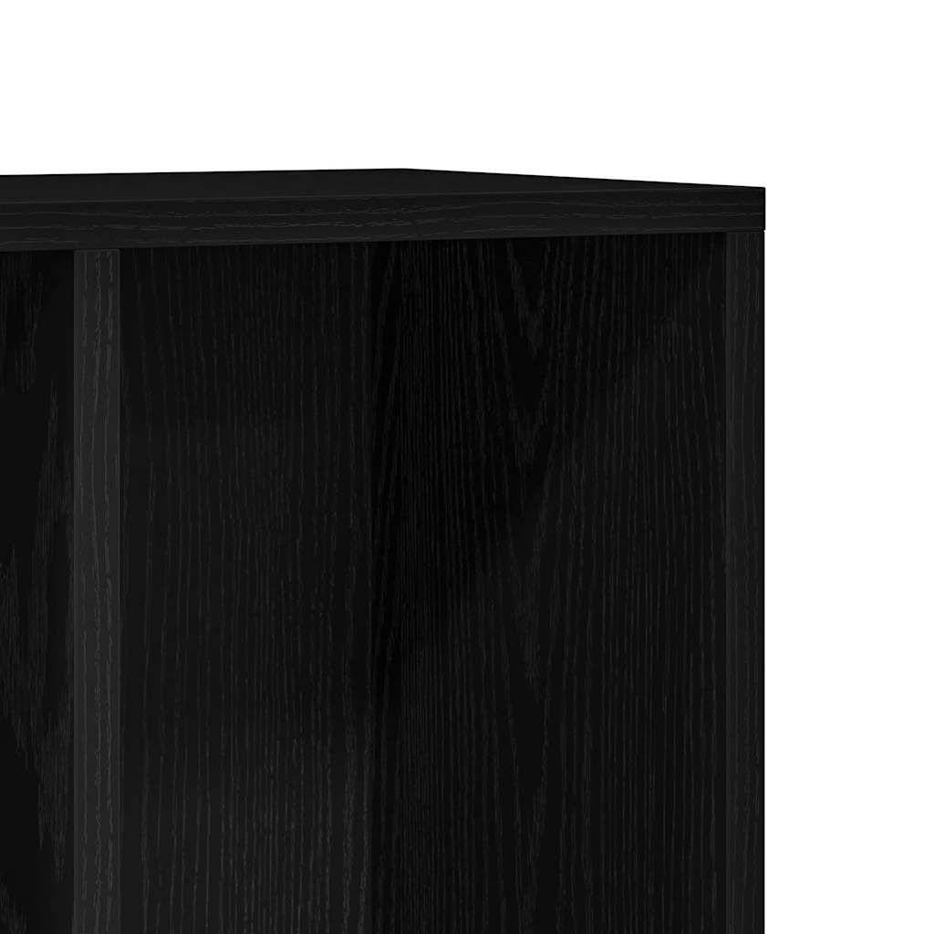 Bokhylle Svart Eik 50X25X80 Cm Konstruert Tre