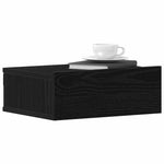 Flytende Nattbord 2 Stk Svart Eik 40X32X15 Cm Konstruert Tre
