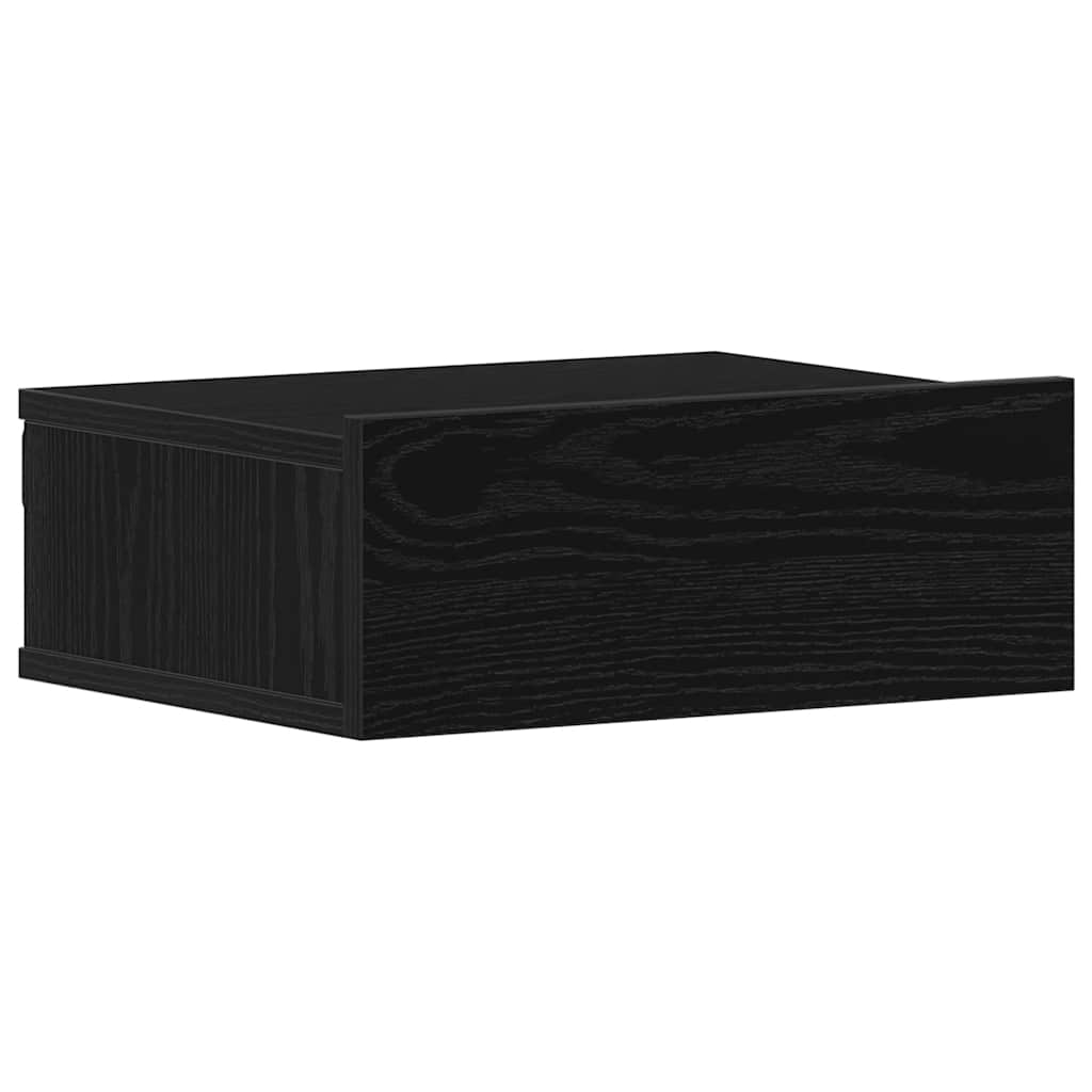 Flytende Nattbord 2 Stk Svart Eik 40X32X15 Cm Konstruert Tre