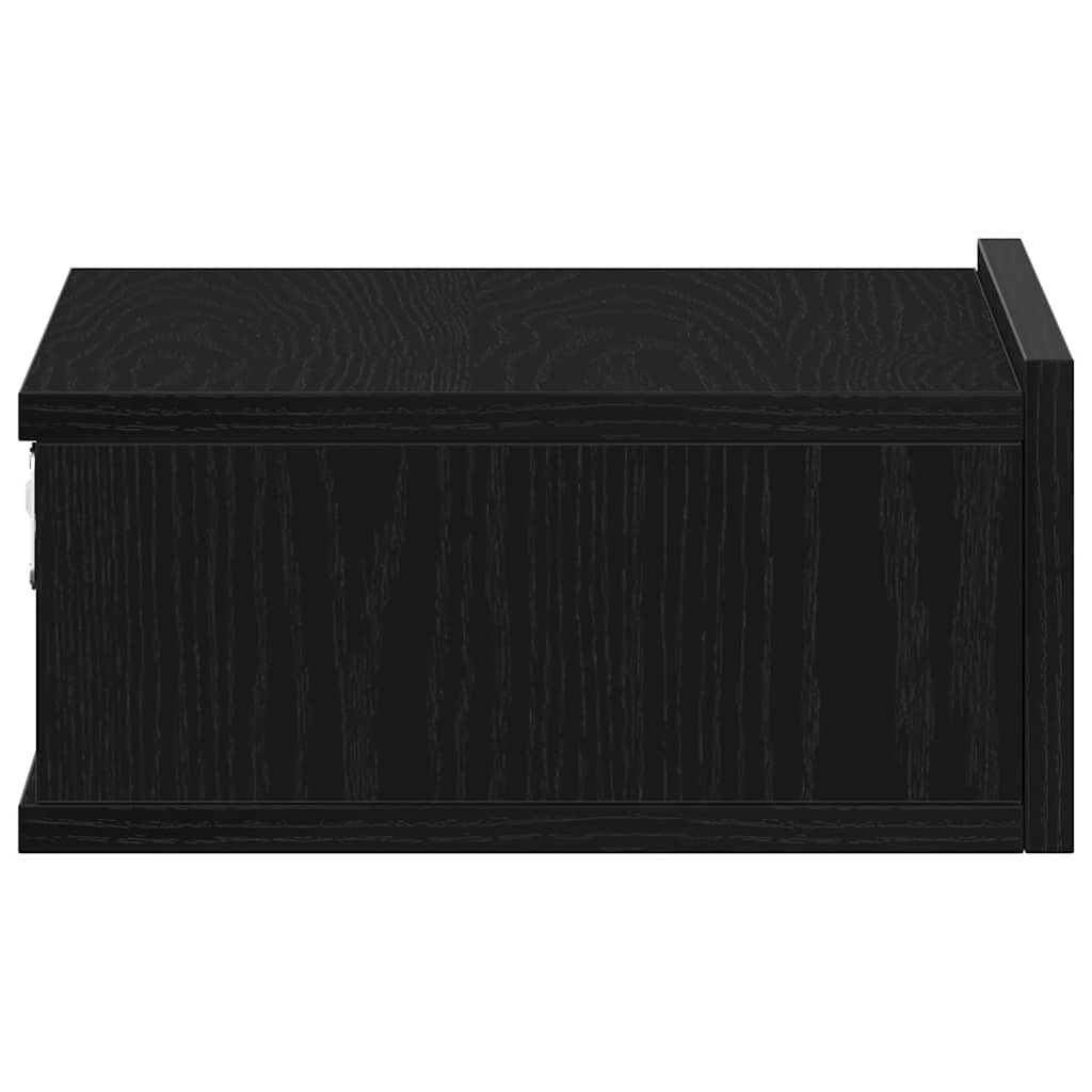 Flytende Nattbord 2 Stk Svart Eik 40X32X15 Cm Konstruert Tre