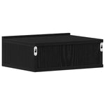 Flytende Nattbord 2 Stk Svart Eik 40X32X15 Cm Konstruert Tre
