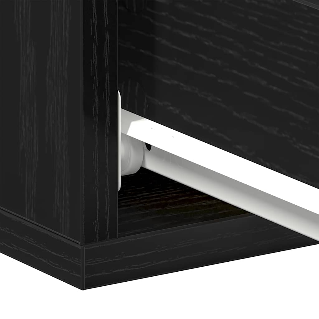 Flytende Nattbord 2 Stk Svart Eik 40X32X15 Cm Konstruert Tre