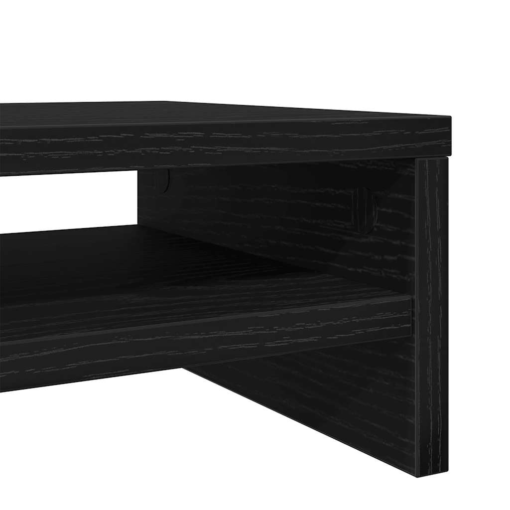 Skjermstativ Svart Eik 100X24X13 Cm Konstruert Tre