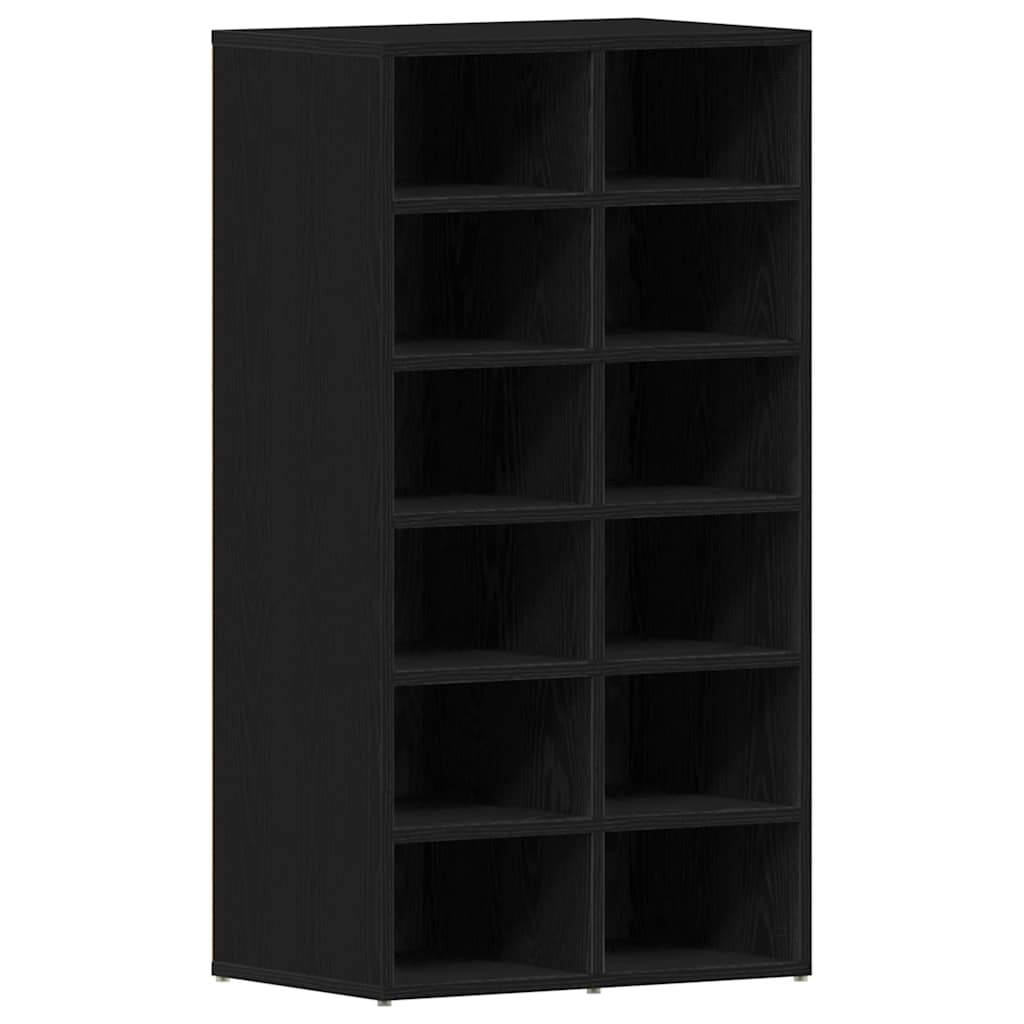 Skohylle Svart Eik 54X34X100,5 Cm Konstruert Tre