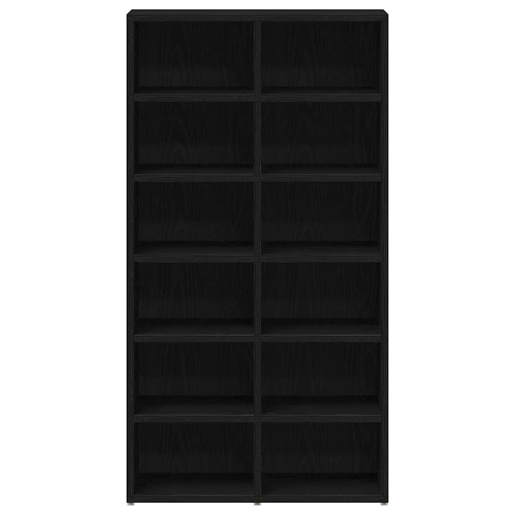Skohylle Svart Eik 54X34X100,5 Cm Konstruert Tre