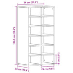Skohylle Svart Eik 54X34X100,5 Cm Konstruert Tre