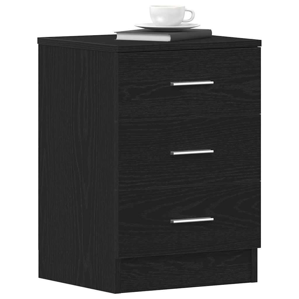 Nattbord Svart Eik 38X35X55 Cm Konstruert Tre